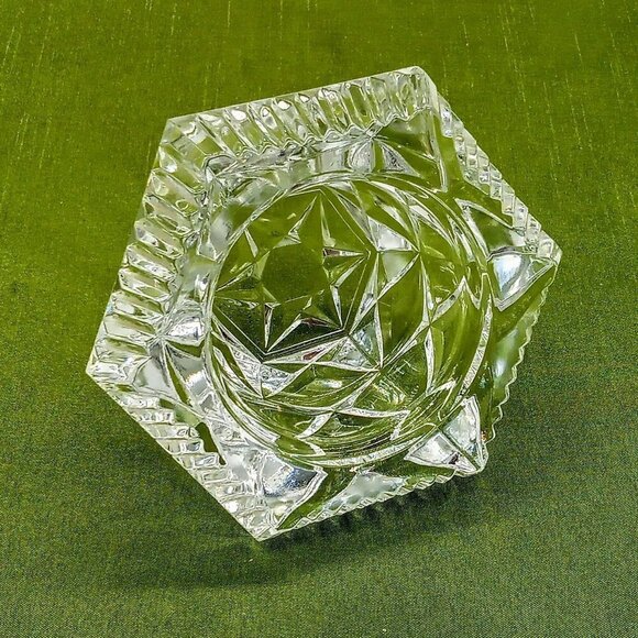 Cristal D'Arques Clear Lead Crystal Hexagonal Candle Holder - Picture 2 of 7